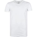 PME Legend Basic T shirt 2 Pack V Hals Wit Heren Slim fit