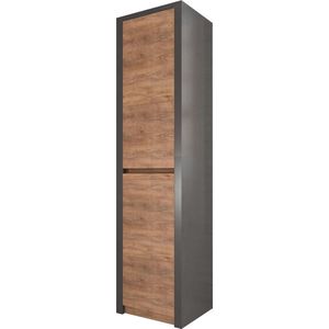 Kast Monaco - Dicht - Eiken - Grijs - 50 cm