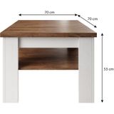 Salontafel Parello  - Wit - Eiken - 70 cm