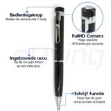 eLiving E44 FullHD Verborgen Spy Camera pen. 30FPS, hoge resolutie, 1920x1080. Tot 512GB geheugen d.m.v MicroSD.