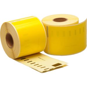 12x Dymo 99014 Compatible Labels 101mm x 54mm geel