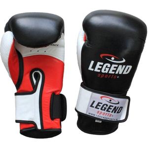 Legend Sports Legend power bokshandschoenen heren?dames zwart-wit-rood leer