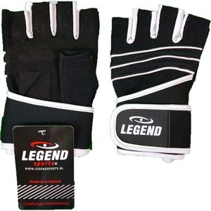 Legend Sports Fitness handschoenen heren/dames zwart legend grip