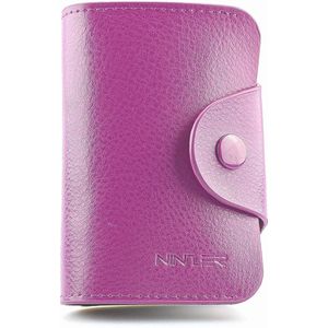 Ninzer Pasjeshouder voor Heren en Dames - Creditcardhouder - Luxe Kaarthouder - Echt leer - 15 pasjes - Paars