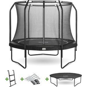 Salta Premium Black Edition - Trampoline - Inclusief veiligheidsnet, ladder, afdekhoes en verankeringsset - ø 305 cm - Zwart