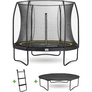 Salta Comfort Edition - ø 305 cm - Ronde trampoline met veiligheidsnet, ladder en afdekhoes - Zwart - Trampoline voor kinderen