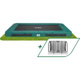 Salta Premium Ground - Inground trampoline met veiligheidsnet - 305 x 214 cm - Groen