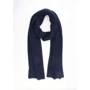 Kasjmier sjaal Coco - Organic Luxe Cashmere wol - Omslagdoek extra breed - Super licht en extreem warme sjaal - Navy