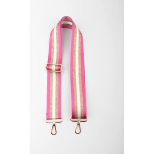 Bianca bag straps- Tassen hengsel- Verstelbaar- Glitter- Dames- Katoen Polyester- Goud- Strepen- 135cm- Roze