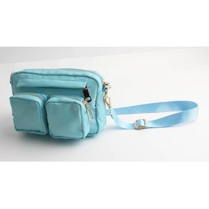 Valentina bag- Accessories Junkie Amsterdam- Dames- Crossbody tas- Recycled nylon- Veel opbergen vakken- Klein- Stijlvol- Effen- Turquoise