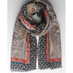 Fiona scarf- Accessories Junkie Amsterdam- Dames sjaal- Katoenen sjaal- Dierenprint- Zwart met gouden glitters