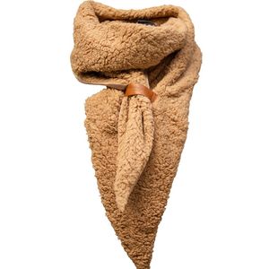 Sammy scarf- Accessories Junkie Amsterdam- Dames sjaal- Herfst winter- Fluffy- Teddy- Camel