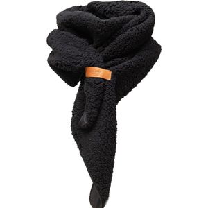 Sammy scarf- Accessories Junkie Amsterdam- Dames sjaal- Herfst winter- Fluffy- Teddy- Zwart