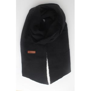 Odilia scarf- Accessories Junkie Amsterdam- Dames- Gebreide sjaal- Herfst winter- Katoenen sjaal- Effen- Zwart