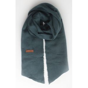Odilia scarf- Accessories Junkie Amsterdam- Dames- Gebreide sjaal- Herfst winter- Katoenen sjaal- Effen- Petrol