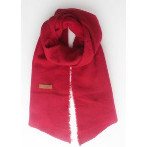 Odilia scarf- Accessories Junkie Amsterdam- Dames- Gebreide sjaal- Herfst winter- Katoenen sjaal- Effen- Rood