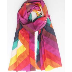 Bekket scarf- Accessories Junkie Amsterdam- Dames- Katoenen sjaal- Viscose sjaal- Herfst winter- Vrolijke kleuren sjaal- Multi kleuren