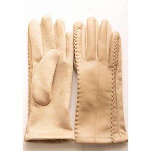 Elvine handschoenen- Accessories Junkie Amsterdam- dames handschoenen- Herfst winter- Imitatieleer- Cosy chic- Beige