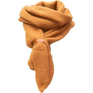 Elvine Wool Scarf- Accessories Junkie Amsterdam- Puntige Lange Warme Dames Sjaal- Leertje- Uni- Luxe Cadeau-Winter-Omslagdoek-Caramel