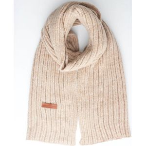 Auxane scarf- Accessories Junkie Amsterdam- Dames sjaal- Winter- Warm- Synthetisch- Leren label- Camel