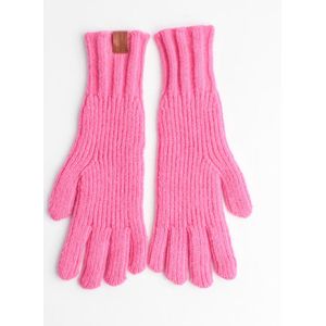 Auxane handschoenen- Accessories Junkie Amsterdam- Dames- Winter- Warme handen- Leren label- Opening vingertopper- Extra lang- Roze