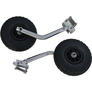 HIBO Rubberboot Strandwielen Deluxe - RVS Bootwielen - Strandwielen Rubberboot - 150 kg Draagvermogen - PU anti-lek banden - Opklapbare Transportwielen