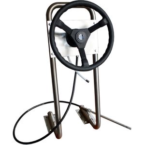 HIBO Rubberboot Stuursysteem tot 55 pk met Stuur Zwart
