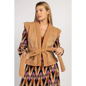 Aaiko - Teddy Gilet - Zachtbruin - 100% Polyester