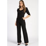 CHANTALLE - Pantalon - Zwart - Wide Leg Fit - Klassieke Persnaad