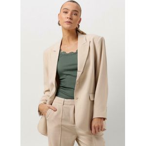 Aaiko, Jassen, Dames, Beige, XL, Leer, Amanda Herring Vis 520 Blazer