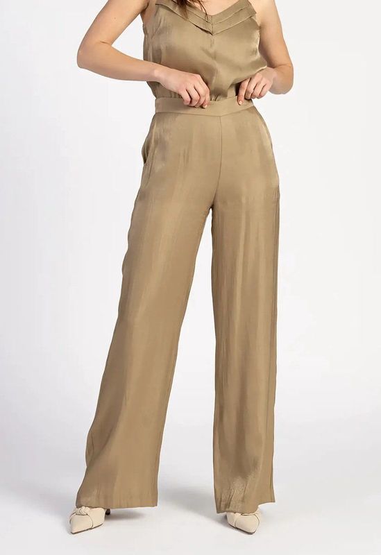 AAIKO - SEARLE SHIMMERY VIS - Broek - Goudkleurig - Wijde Pasvorm