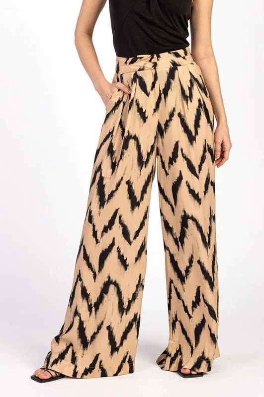 AAIKO Frederique Ikat Vis 528 Broeken Dames - Beige