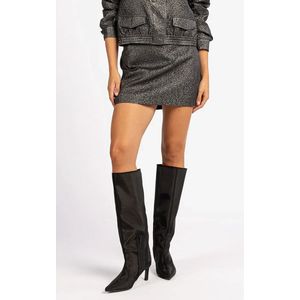 AAIKO - NASMA - Minirok - Grijs - Metallic - Comfortabele Pasvorm