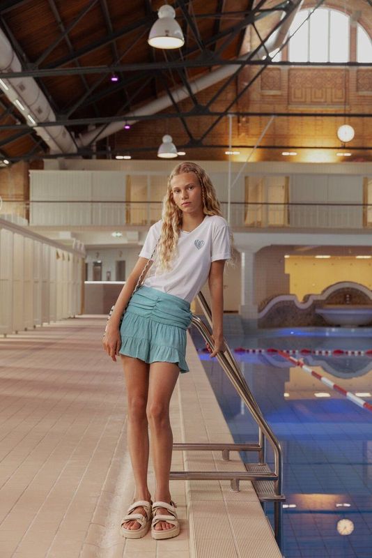 IZZY - CRINKLE VIS - Minirok - Mintkleur - Viscose