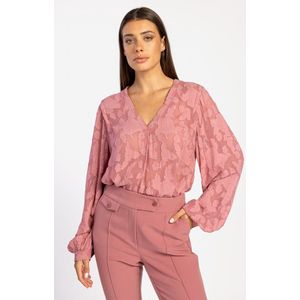 AAIKO Alana Chiffon Flower Pes 509 Blouses Dames - Roze - Maat XS