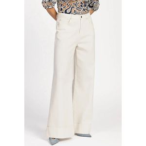 VANESSE Broek - CREAM - Hoge Taille - Wide-Leg Fit