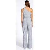 DYANI - Top - Zilver - One-shoulder - Crinkle-structuur