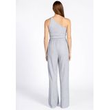 DYANI - Top - Zilver - One-shoulder - Crinkle-structuur