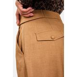 Nore - Broek - Bison Brown - Wijde Pijpen - Hoge Taille