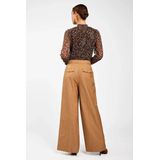 Nore - Broek - Bison Brown - Wijde Pijpen - Hoge Taille