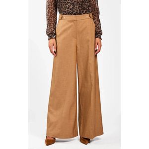 Nore - Broek - Bison Brown - Wijde Pijpen - Hoge Taille