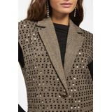 Aaiko - IVANNA - Blazer - Grijs - Mouwloos - Met Pailletten