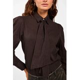 Janesse - Blouse - Pinecone - Katoenblend - Ruitpatroon - Gepofte Schouders