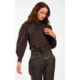 Janesse - Blouse - Pinecone - Katoenblend - Ruitpatroon - Gepofte Schouders