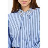 Aaiko - Fenne Strass VIS 525 - Blouse - Blauw - Wol