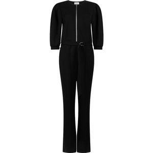 Aaiko - GINNY - Jumpsuit - Zwart - Driekwart Mouwen - Ronde Hals