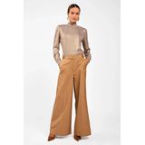 Tory - Top - Goud - Hoge Ruffled Hals - Lange Mouwen