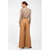 Tory - Top - Goud - Hoge Ruffled Hals - Lange Mouwen