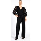 Lizeth - Jumpsuit - Zwart - Elegante Aangesloten Pasvorm - Transparante Mouwen