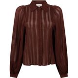 Rose - Blouse - Spicy Chocolate - Transparant Ontwerp - Pofmouwen